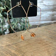 Gold Hoop + Stone Earrings