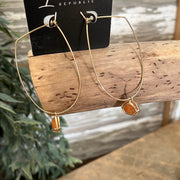 Gold Hoop + Stone Earrings