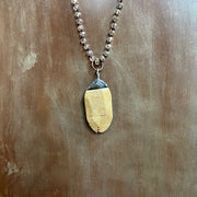 Handmade Bead Necklace with Stone Pendant