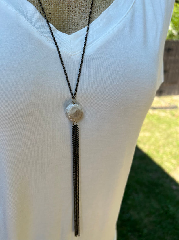 27" Crystal tassel Necklace