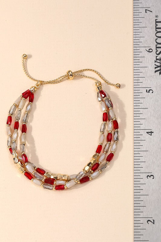Dainty Glass Bead Adjustable Bracelet